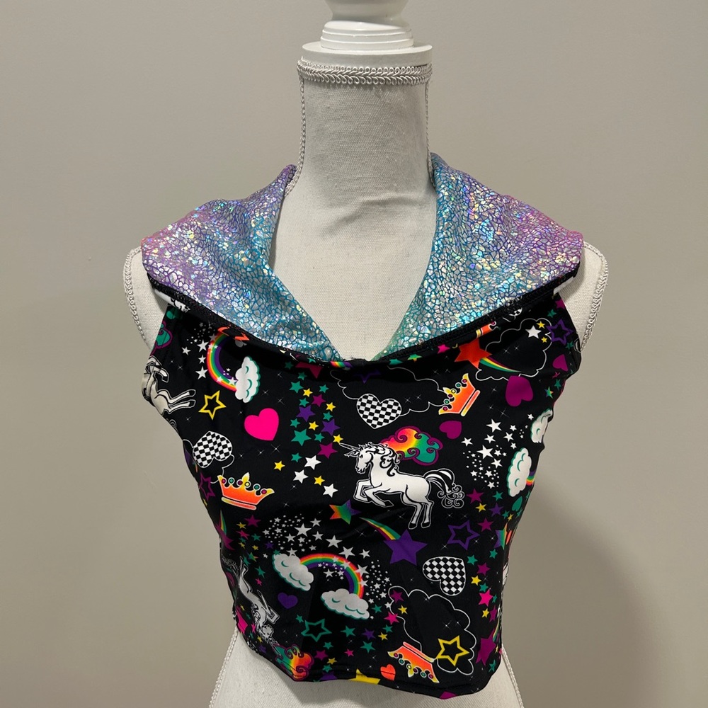Hooded, racer back crop top